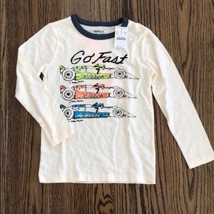 NWT Crewcuts long sleeve tee w race cars